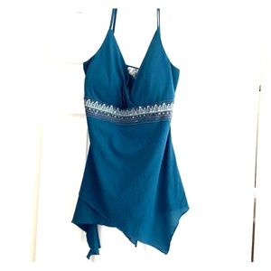 Teal jeweled top
